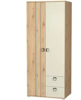 Šatníkové skrine Skriňa 2D2S Camari dub Artisan/Casmhere