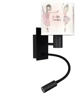 Svietidlá BRILAGI - LED flexibilná lampa BOBO 1xE27/25W/230V + LED/3W čierna/biela/ružová/baletky BG1558+BG5591