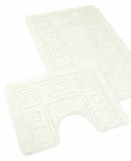 Koberce a koberčeky Kvalitex Súprava kúpeľňových predložiek Ornament smotanová, 60 x 100 cm, 60 x 50 cm