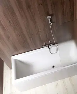 Sprchové dvere AQUALINE - VILMA vaňová zástena 600x1400, chrom, pravá, matné sklo AQ6018P