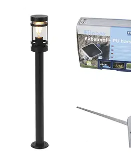 Zahradne stlpove lampy Moderné vonkajšie svietidlo čierne 80 cm IP44 - Gleam