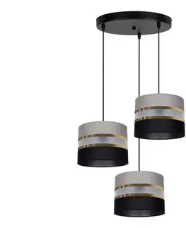 Svietidlá  Luster na lanku CORAL 3xE27/60W/230V čiernošedá 0457