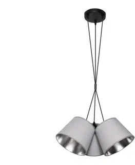 Svietidlá  Luster na lanku ZOMA 3xE27/60W/260V šedá/lesklý chróm 0658