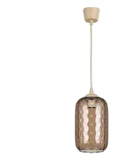 Svietidlá BRILAGI - LED luster na lanku R GLASS 1xE27/60W/230V priemer 14 cm béžová/dýmovo-hnedá NSTK7702+TK8619A