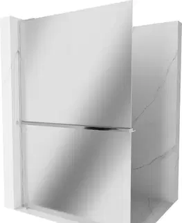 Sprchové dvere MEXEN/S - Kioto+ L Sprchová zástena WALK-IN s poličkou a držiakom uterákov 100 x 200, zrkadlová, chróm 800-100-123-01-50