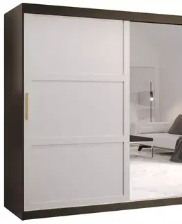 Šatníkové skrine Skriňa Amiro 2 200 čierny/biely