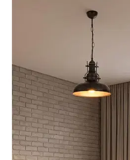 Svietidlá BRILAGI - Luster na reťazi PYRONIC 1xE27/40W/230V, priemer 32 cm, bronzová s patinou 892OPV2709