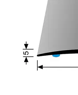 Přechodové lišty a profily Prechodový profil 50 mm, oblý (samolepiaci) | nivelácia 0 - 5 mm | Küberit 463 SK Stříbro F4