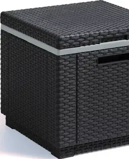 Úložné boxy a chladničky KETER Záhradná taburetka s chladničkou FROST CUBE | grafit
