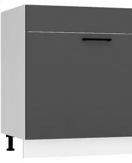 Kuchynské skrinky stojace Kuchynská skrinka Max D80zl S/1 Zasl šedá