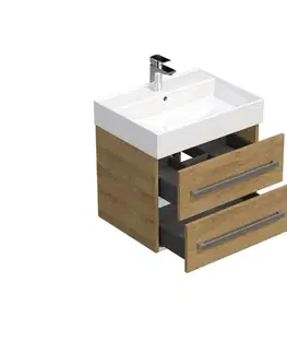Kúpeľňový nábytok Kúpeľňová skrinka s umývadlom SAT Cube Way 60x47, 5x46 cm dub Hickory CUBE46602DHSAT CUBE46602DHSAT