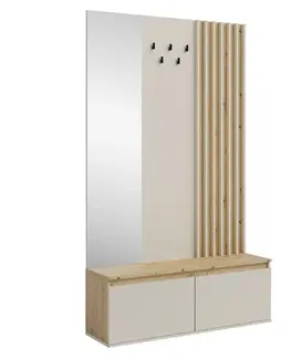 Predsieňové steny KONDELA Deris predsieň kašmír/ dub artisan