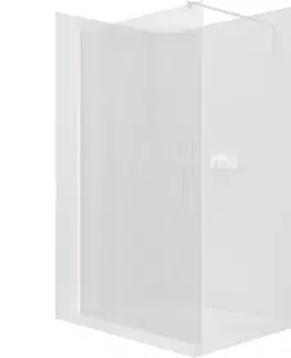 Sprchové dvere CERANO - Sprchová zástena Walk-in Onyx Round Ľ/P - 8 mm - guľatá vzpera - biela matná, ryhované sklo - 90x200 CER-8050BD303