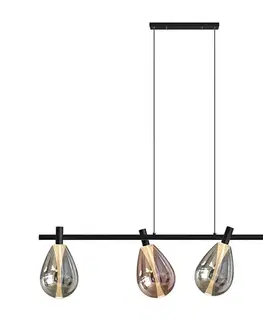 Svietidlá  Luster na lanku DENSO 4xG9/5W/230V čierny chróm/medená 34-51226