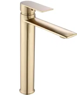 Kúpeľňové batérie REA - Umývadlová batéria VENETA Brush Gold vysoká REA-B3009