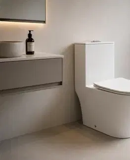 Záchody CERANO - WC kombi Marmo, Double Vortex + Slim/UF sedátko - spodný/zadný odpad - biela lesklá - 70x36 CER-680360