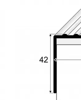 Schodové lišty a profily Schodový profil 65 x 42 mm (skrutkovací) Stříbro E01