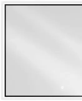 Kúpeľňové zrkadlá MEXEN - Erma zrkadlo s osvetlením 100 x 80, LED 6000K, čierny rám 9814-100-080-611-70