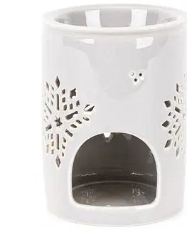Svietniky Porcelánová arómalampa Snow flower béžová, 8,5 x 12 cm