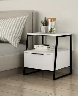 Konferenčné stolíky Nočný stolík Pal White 2