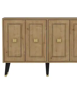 Komody Konzolový stolík Hartın - Sapphire Oak, Gold