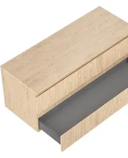 Kúpeľňový nábytok MEXEN/S - Rivel kúpeľňová skrinka pod umývadlo 120 cm s doskou, 2 zásuvky, reliéf, dub 91A20-12047-2-BFFC81