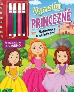 Nalepovačky, vystrihovačky, skladačky Vymaľuj princezné