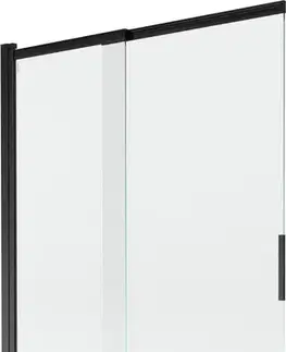 Sprchové dvere MEXEN - Fox 2-krídla posuvná vaňová zástena 120 x 150, transparent, čierna 891-120-002-70-00