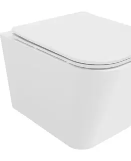 Záchody MEXEN/S - Teo Závesná WC misa Rimless Tornado vrátane sedátka s slow slim, duroplast, biela lesk 30850600T