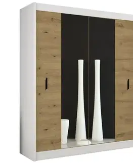 Šatníkové skrine Skriňa ART 180 biela/artisan