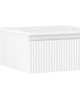 Kúpeľňový nábytok MEXEN/S - Rivel kúpeľňová skrinka pod umývadlo 50 cm s doskou, 1 šuplík, reliéf, biela mat 91A20-05023-1-BFC01