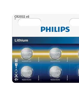 Predlžovacie káble Philips CR2032P6/01B - 6 ks Lithiová batéria gombíková CR2032 MINICELLS 3V 240mAh Phil-CR2032P6/01B