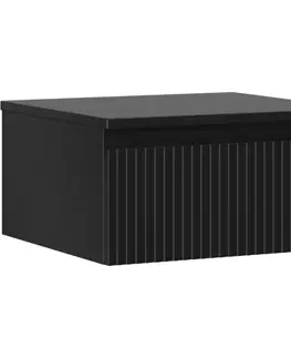 Kúpeľňový nábytok MEXEN/S - Rivel kúpeľňová skrinka pod umývadlo 50 cm s doskou, 1 šuplík, reliéf, čierna mat 91A20-05023-1-BFC71