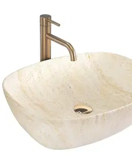 Umývadlá REA - Umývadlo na dosku Freja - Travertine Matt REA-U6689