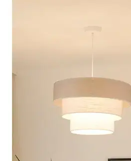 Svietidlá BRILAGI - Luster na lanku ALASKA LUNETA 1xE27/15W/230V pr. 45 cm šedá/krémová 608060