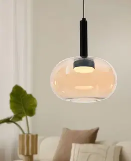 Stropná svetla Lampa wisząca Bueno szklana pojedyncza bursztynowy klosz GX53