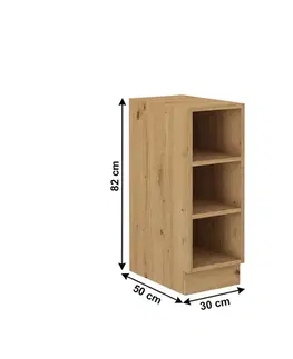 Kuchynské dolné skrinky KONDELA Monro 30 D OTW BB dolná kuchynská skrinka dub artisan