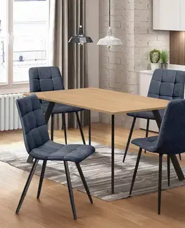 Jedálenské sety Jedálenský stôl 120x80 BERGEN dub + 4 stoličky BERGEN sivá