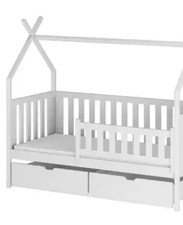 Detské postele Posteľ Domček  Simba 90x200 biela