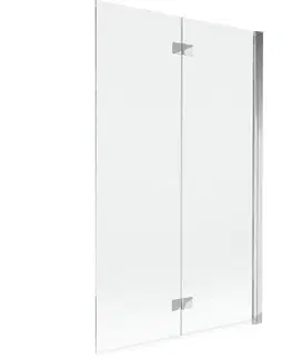 Sprchové dvere MEXEN - MIST vaňová zástena 110x150 cm 6mm 2-s, chróm, číra, pravá 8A9-110-002-01-00-P