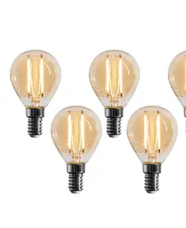 LED osvetlenie Sada 5 stmievateľných LED žiaroviek E14 G45 zlatá 4W 330 lm 2100K