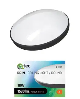 LED stropnice Stropná lampa QTEC 18W 4000K čierna