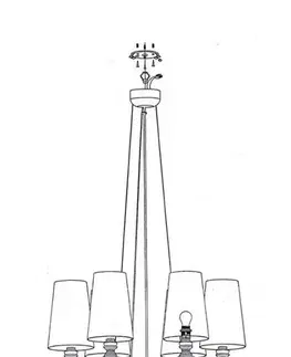Svietidlá Červená závesná lampa, nastaviteľná, luster, 6xE14, Decoria