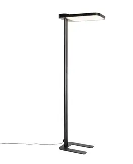 Stojace lampy Denná stojaca lampa čierna štvorcová vrátane LED a stmievača - Guzo