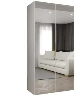 Šatníkové skrine Skriňa Marbella III 100 biela/zlatá