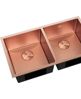 Kuchynské drezy MEXEN MEXEN - Binox oceľový drez 2-bowl 800 x 450 mm, meď HC 6421802000-65HC