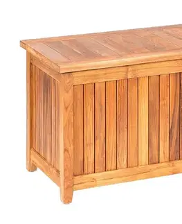 Príslušenstvo z teaku DEOKORK Teakový box LEONARDO 120 × 55 × 61 cm