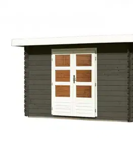 Zahradné domčeky Drevený záhradný domček BASTRUP 7 s prístavkom Lanitplast
