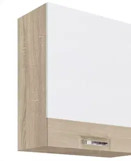 Kuchynské skrinky visiace Kuchynská skrinka Premio 34g biely lesk/sonoma