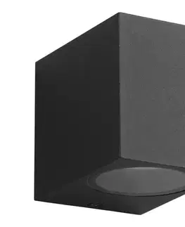 Svietidlá  Vonkajšie nástenné svietidlo BOKA 1xGU10/60W/230V IP44 čierna EKO8326